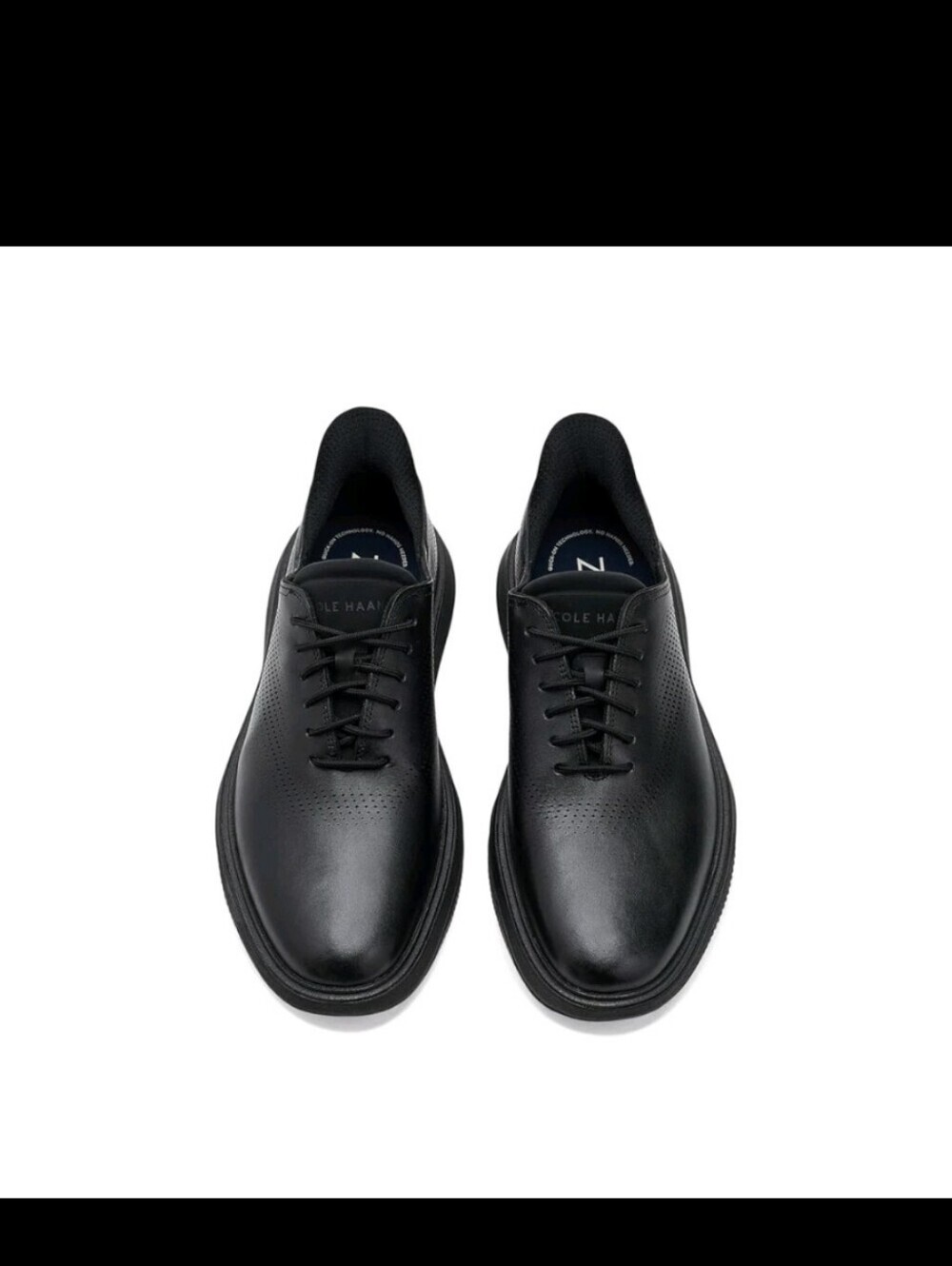 Cole Haan Men's Grand Phaze Laser Quick-On Leather Oxford - Black/Black - Picture 3 of 9